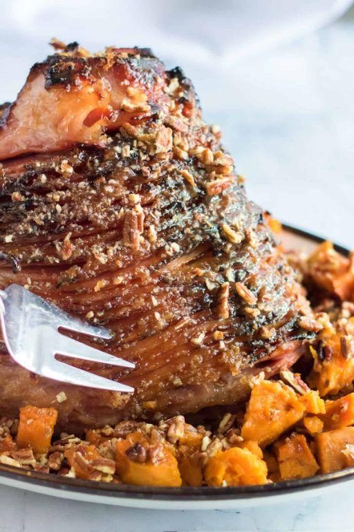 Pecan Crusted Baked Ham with Maple Glaze