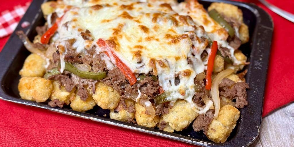 Philly Cheesesteak Loaded Tater Tots