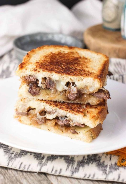 Philly Cheesesteak Pressed Sandwich