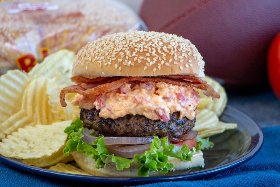 Pimento Cheese and Bacon Grilled Burgers