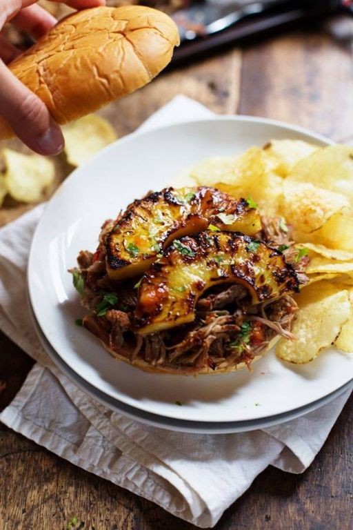 Pineapple BBQ Pulled Pork Sandwiches