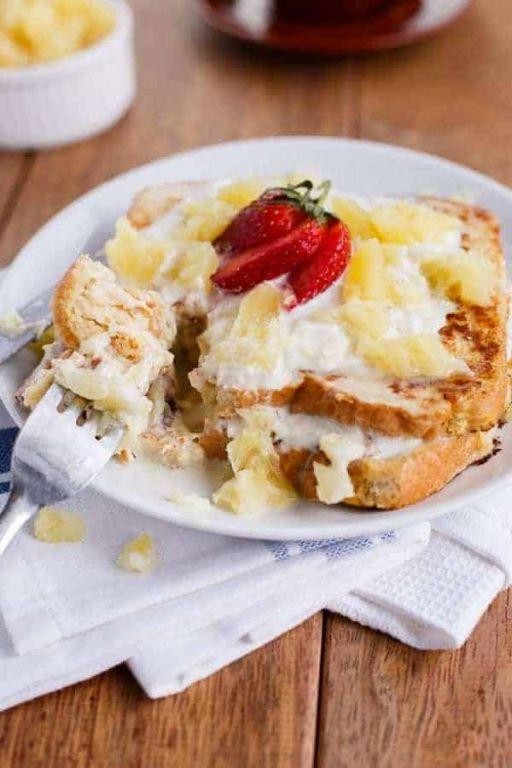 Pineapple Coconut Stuffed French Toast