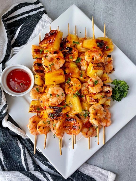 Pineapple and Shrimp Skewers