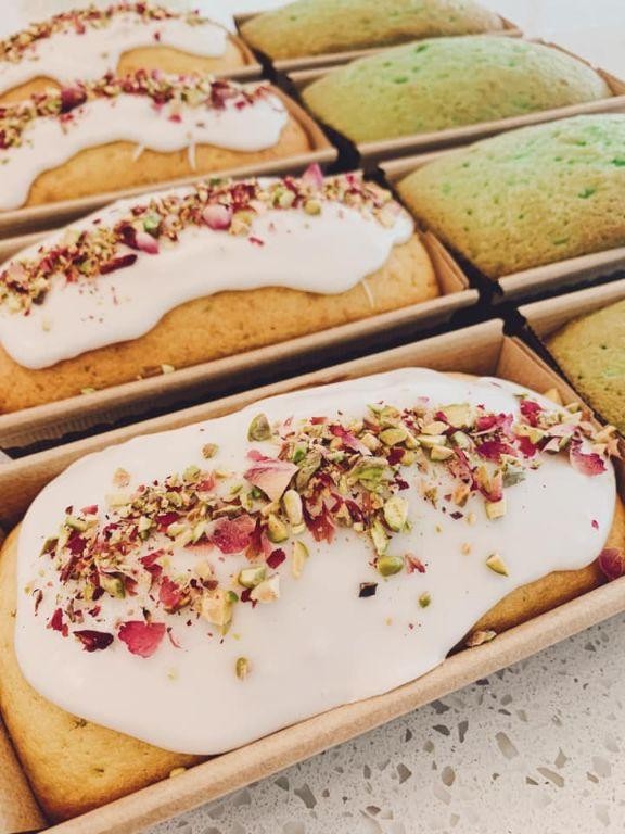 Pistachio Rosewater Pound Cake