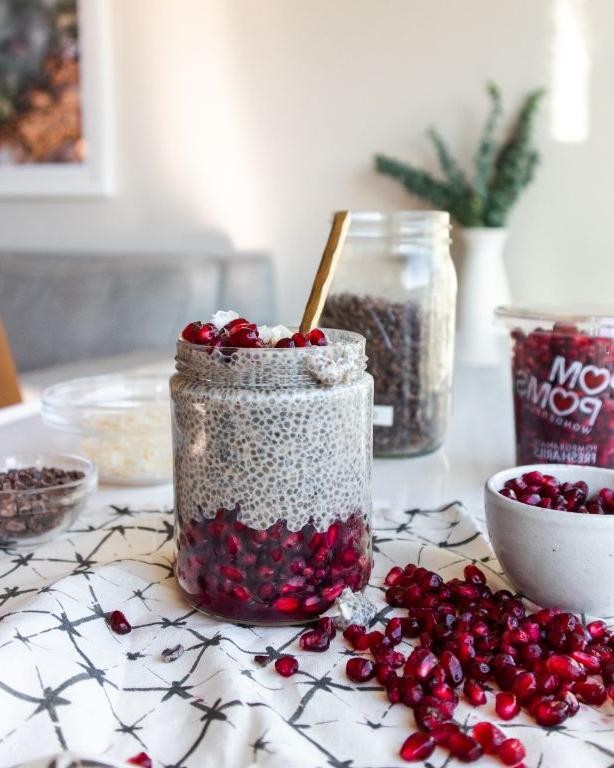 Pomegranate Coconut Chia Smoothie
