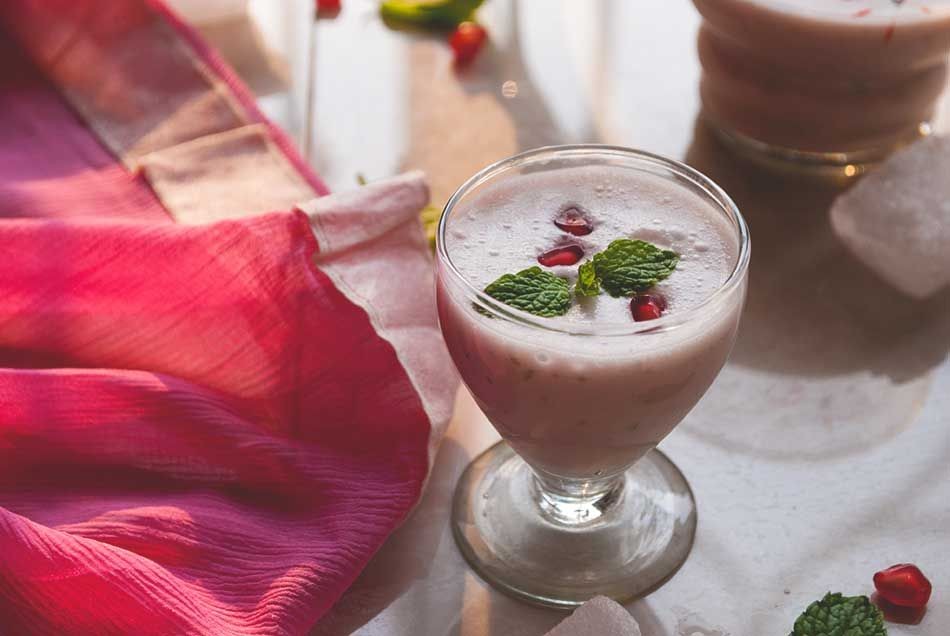 Pomegranate Lassi with Mint