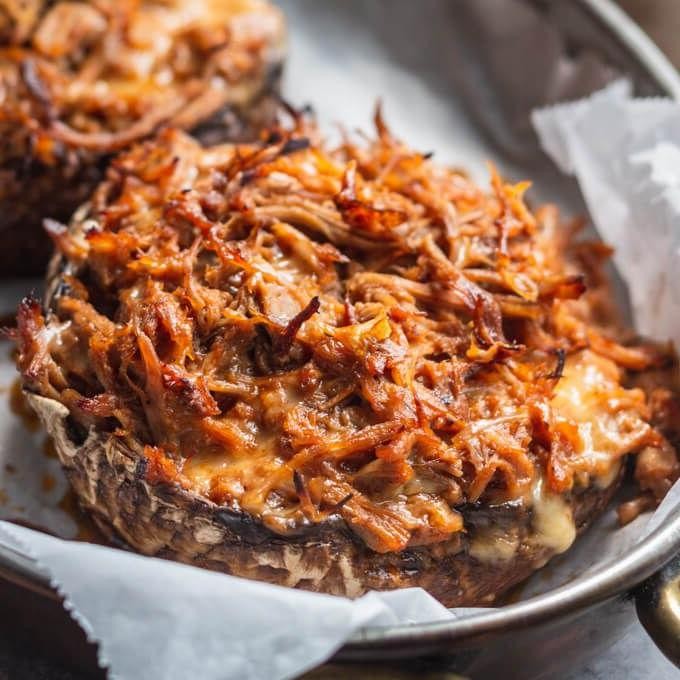Pork BBQ Stuffed Mushrooms