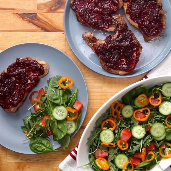 Pork Chops with Cranberry Orange Glaze