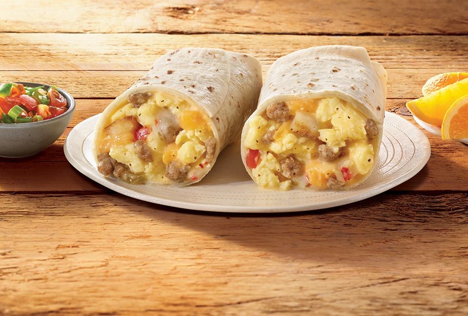 Potato and Sausage Breakfast Burritos