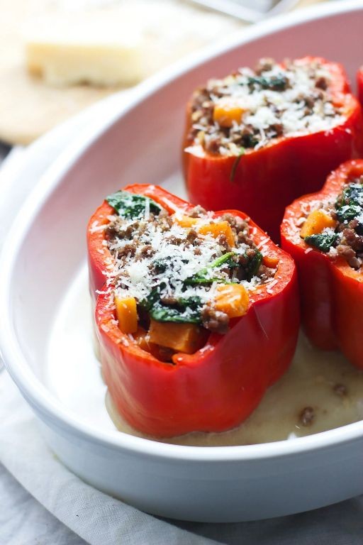 Potato and Spinach Stuffed Peppers
