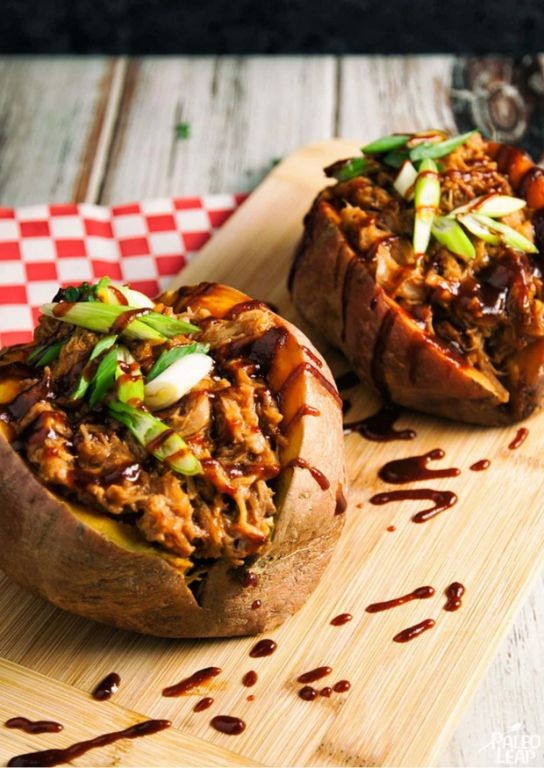 Pulled Pork Stuffed Sweet Potatoes