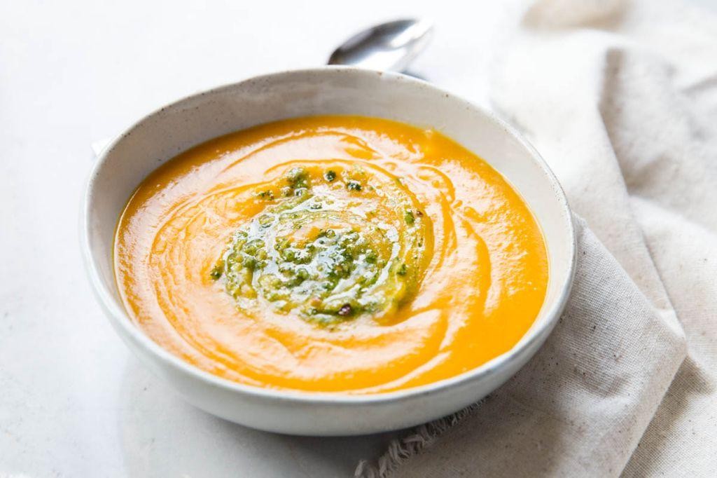 Pumpkin Seed Pesto Butternut Squash Soup