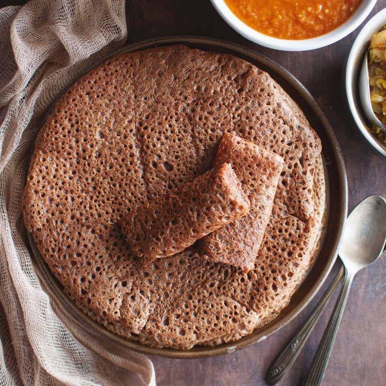 Quick Fermented Injera with Baking Soda