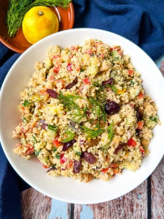 Quinoa Caesar Salad with Creamy Tahini Dressing