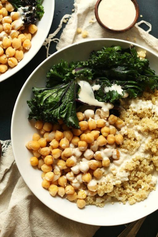 Quinoa and Chickpea Buddha Bowl with Tahini Dressing