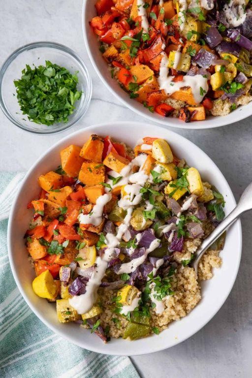 Quinoa and roasted vegetable bowl