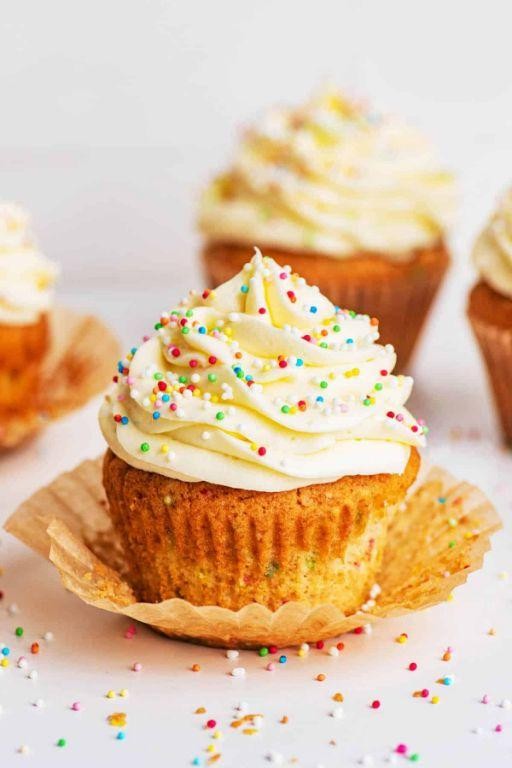 Rainbow Sprinkle Cupcakes