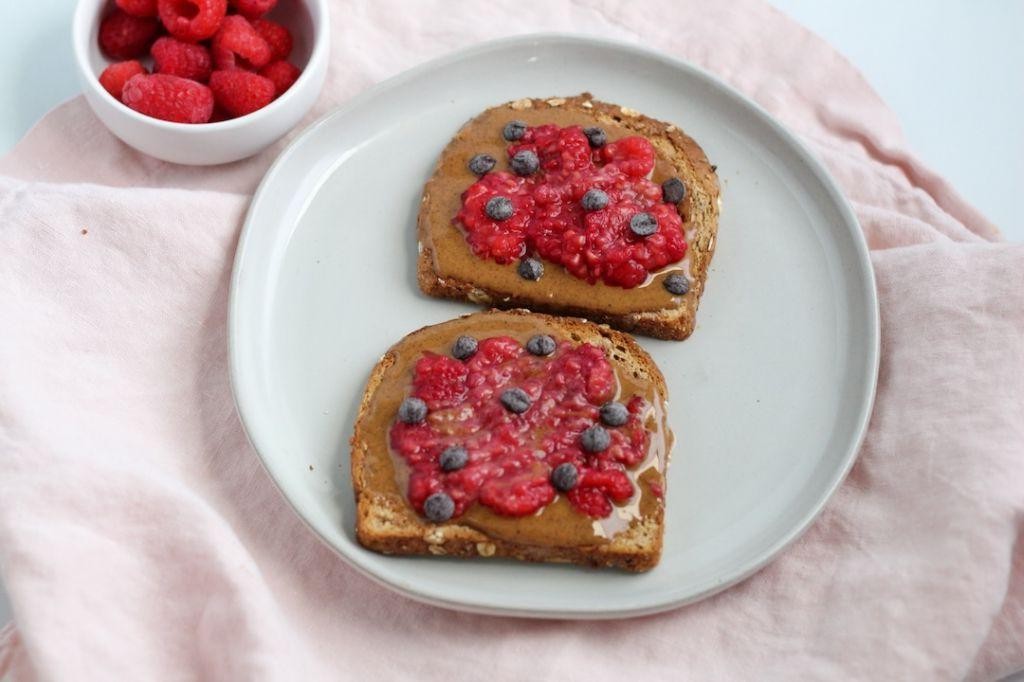 Raspberry Almond Butter Toast