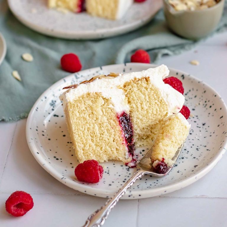 Raspberry Almond Chiffon Cake