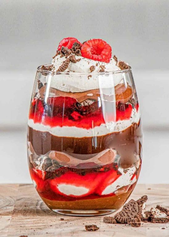 Raspberry Chocolate Protein Parfait
