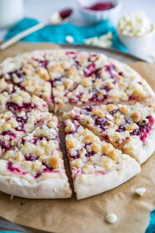 Raspberry White Chocolate Dessert Pizza