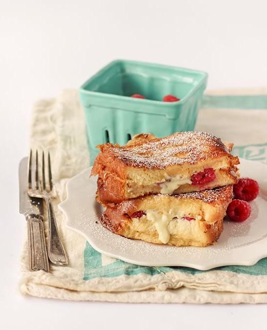 Raspberry White Chocolate Stuffed French Toast