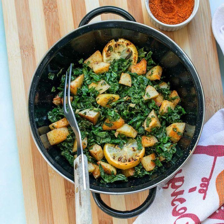 Red Skin Potato and Kale Stir-Fry