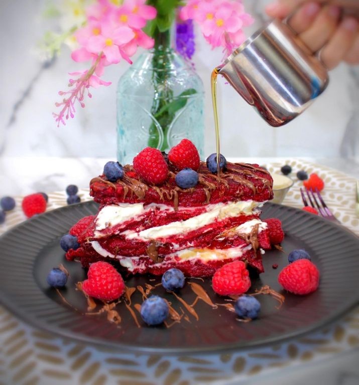 Red Velvet French Toast for One