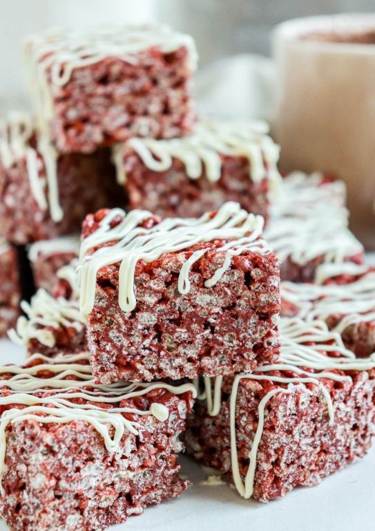 Red Velvet Rice Krispies Treats