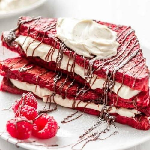 Red Velvet Stuffed French Toast