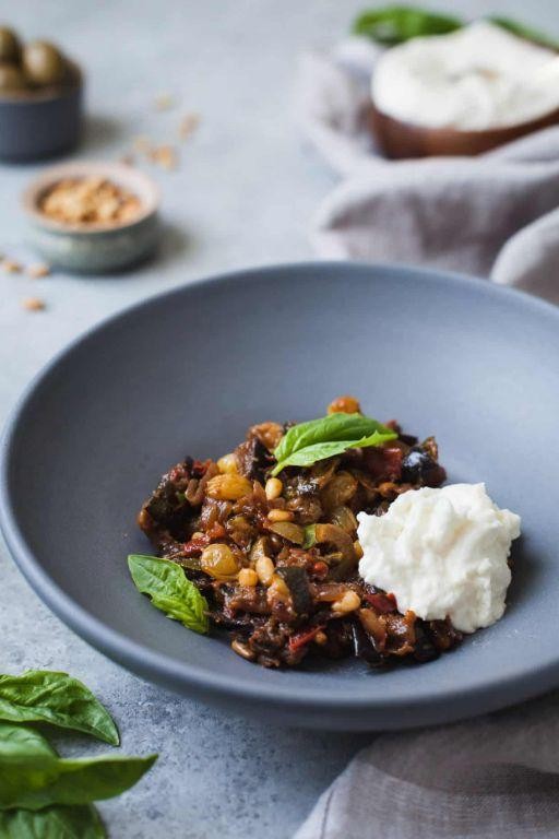 Roasted Eggplant and Zucchini Caponata