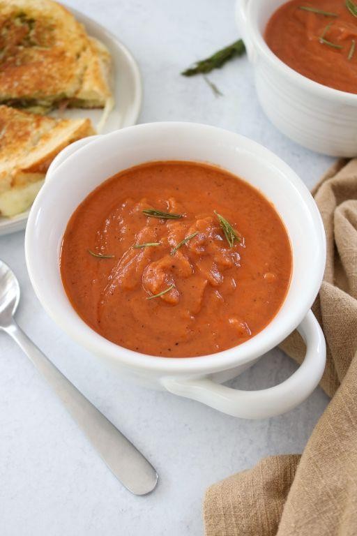 Roasted Garlic and Rosemary Tomato Bisque