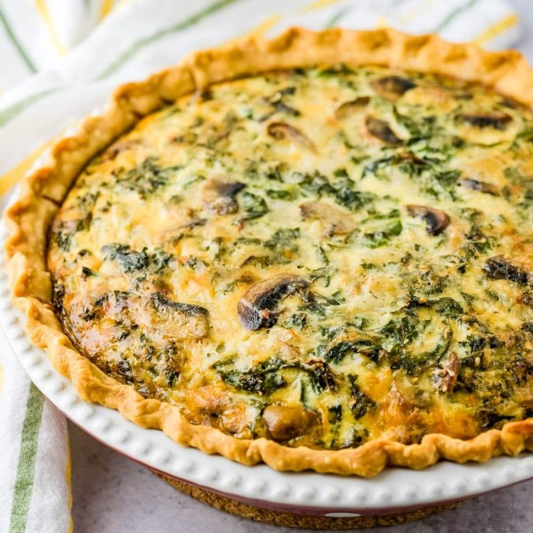 Roasted Kale and Mushroom Quiche