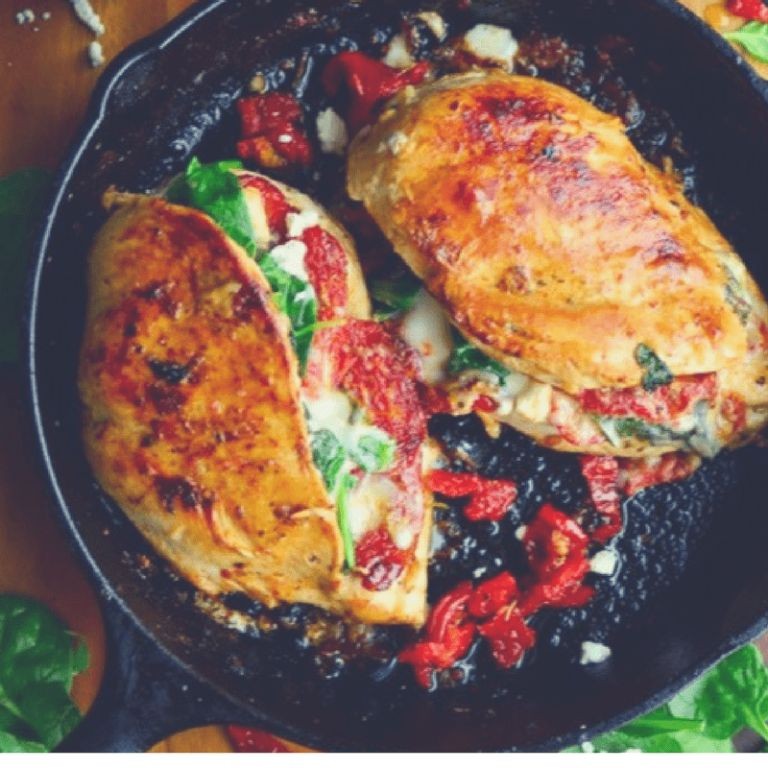 Roasted Red Pepper and Goat Cheese Stuffing Stuffed Chicken Breast