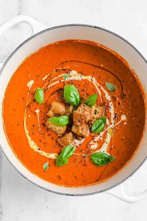 Roasted Red Pepper and Tomato Bisque
