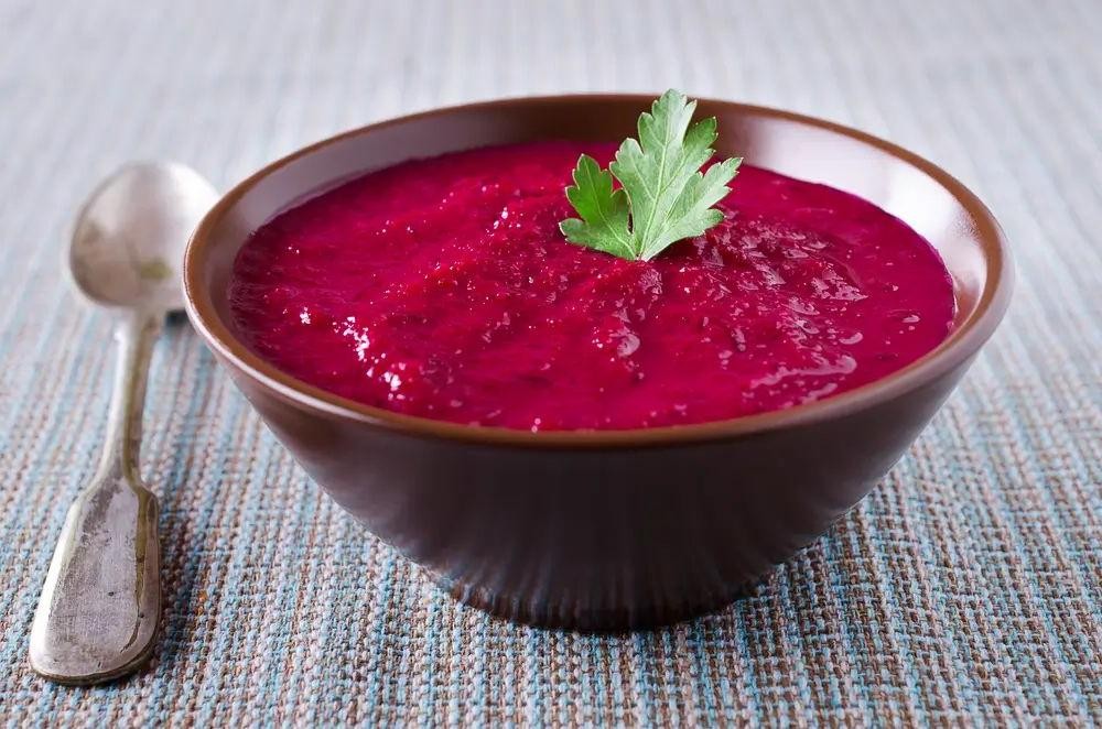Roasted beet and carrot soup