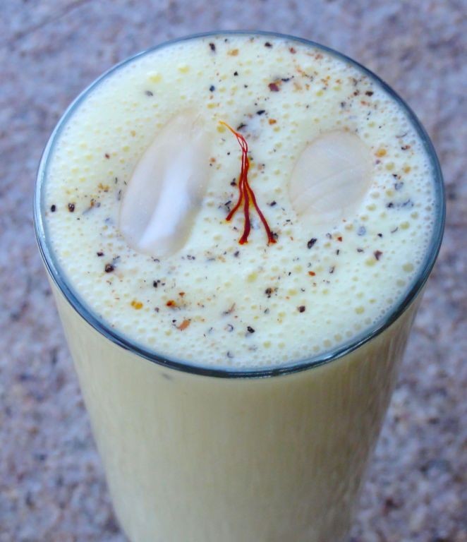 Saffron Lassi with Almonds