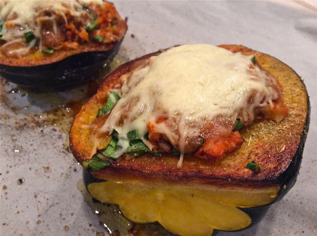 Salmon and Kale Stuffed Winter Squash