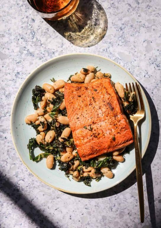 Salmon and White Bean Stew with Rosemary