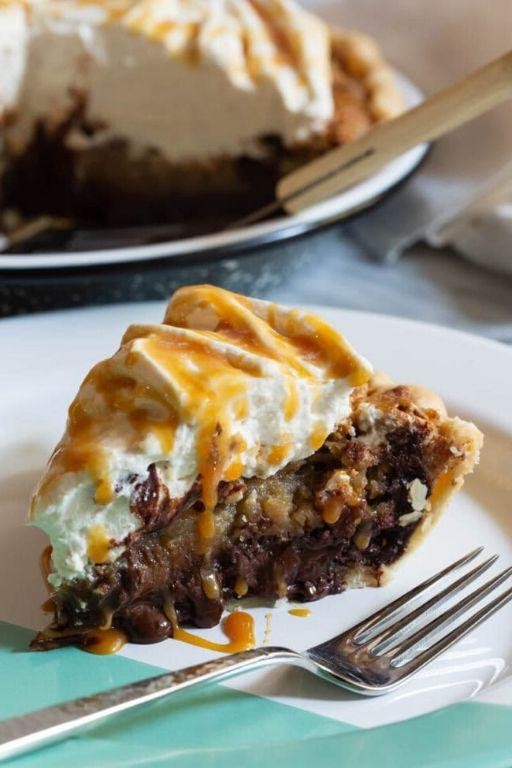 Salted Caramel Derby Pie with Dark Chocolate