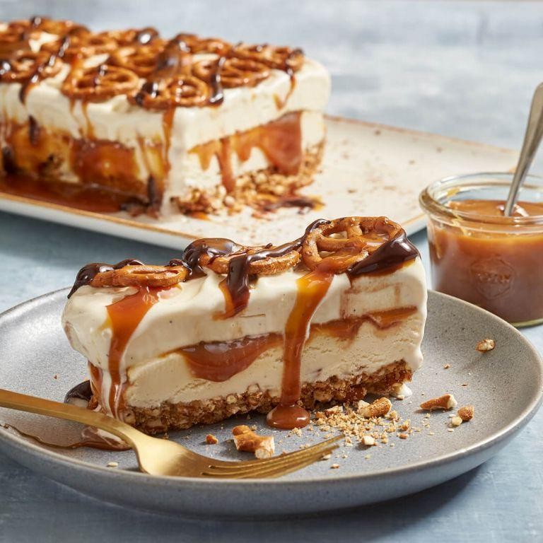 Salted Caramel Pretzel Ice Cream Cake