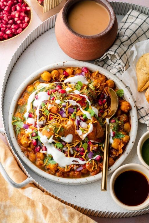 Samosa Chaat with Tamarind Chutney