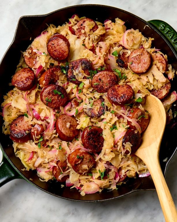 Sausage and Sauerkraut Breakfast Casserole