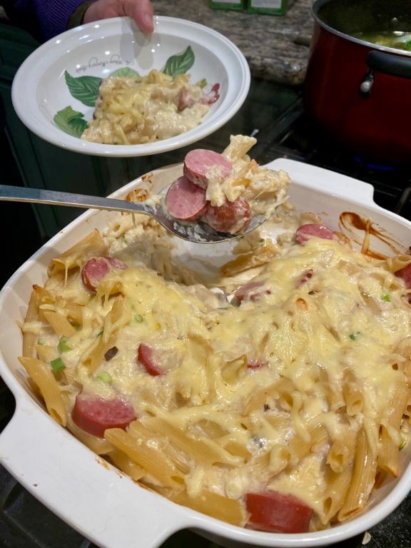 Sausage and Sauerkraut Pasta Bake