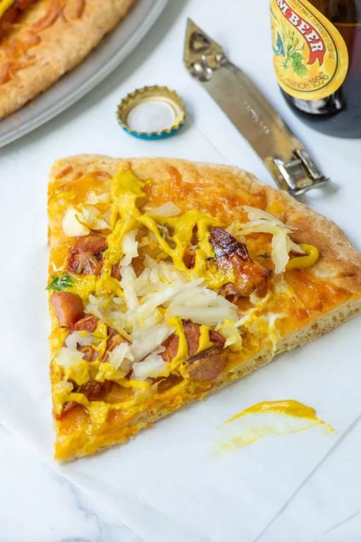 Sausage and Sauerkraut Pizza with Beer Crust