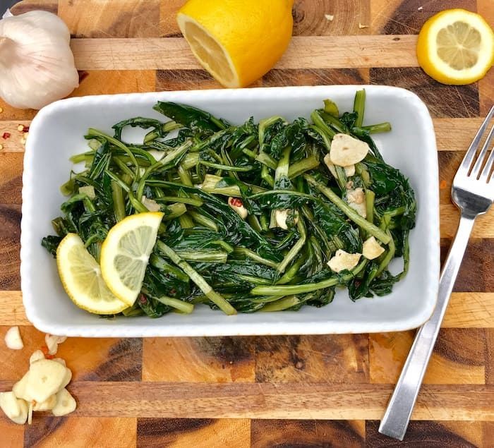 Sauteed Dandelion Greens with Garlic and Lemon