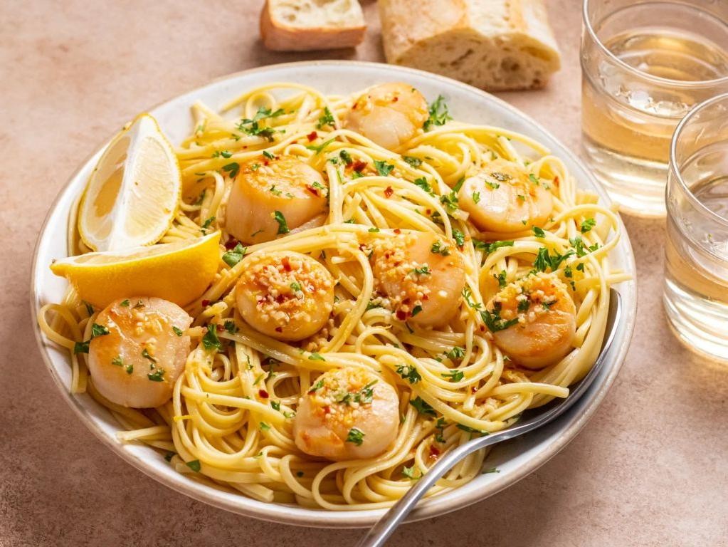 Scallop Scampi with White Wine Sauce