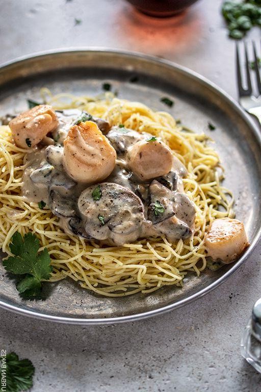 Scallop and Mushroom Linguine