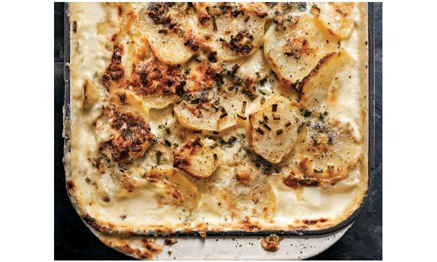 Scalloped Potatoes with Blue Cheese and Walnuts