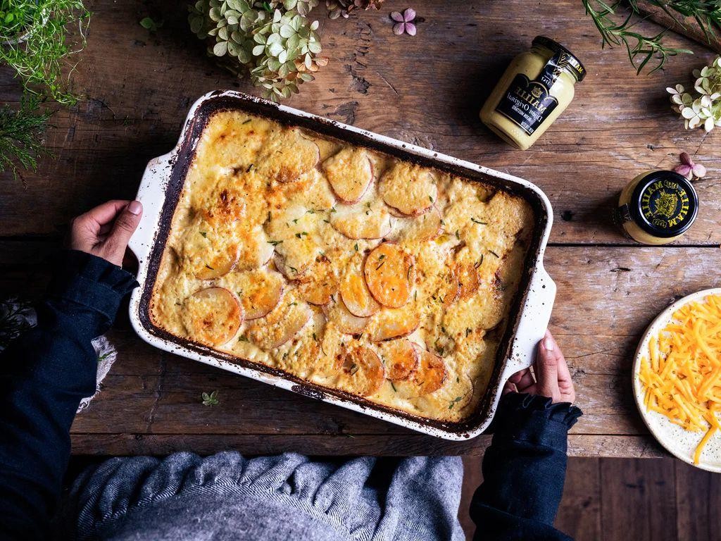 Scalloped Potatoes with Dijon Mustard Sauce